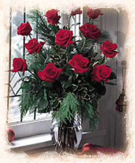 Dozen Upgraded Roses Decorated for the Holidays